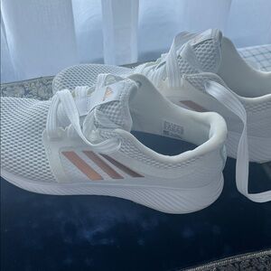 Adidas White and Rose Gold Running Shoes